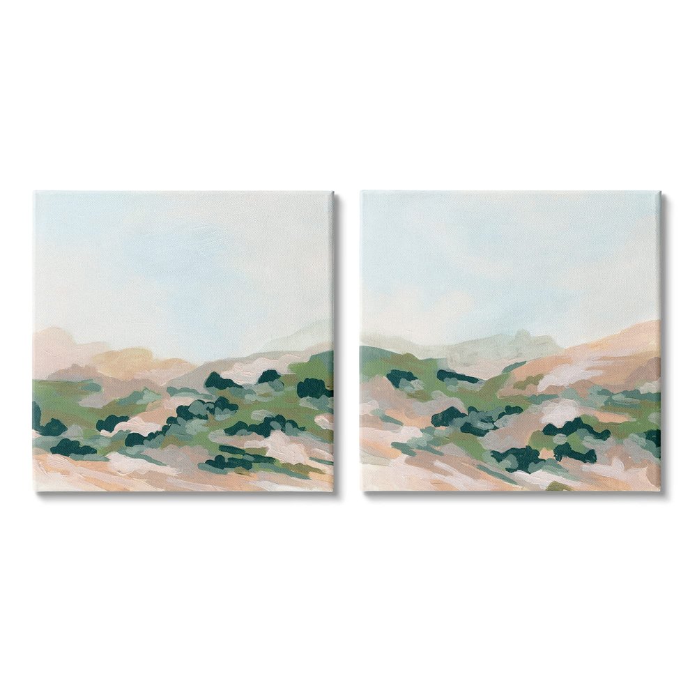 Stupell Industries Abstract Mountain Forest Clear Sky Beige Green