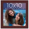 10x10 Frame Brown Solid Wood Picture Frame Width 0.75 Inches | Interior Frame Depth 0.5 Inches | Dark Wood Traditional Photo Frame Complete with UV Acrylic, Foam Board Backing & Hanging Hardware view 1
