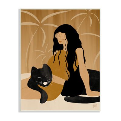 Stupell Industries Woman in Jungle Resting with Black Panther