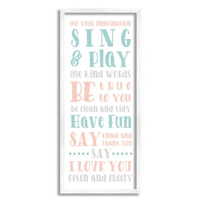 Stupell Industries Use Your Imagination Motivational List Kids Happiness Activities