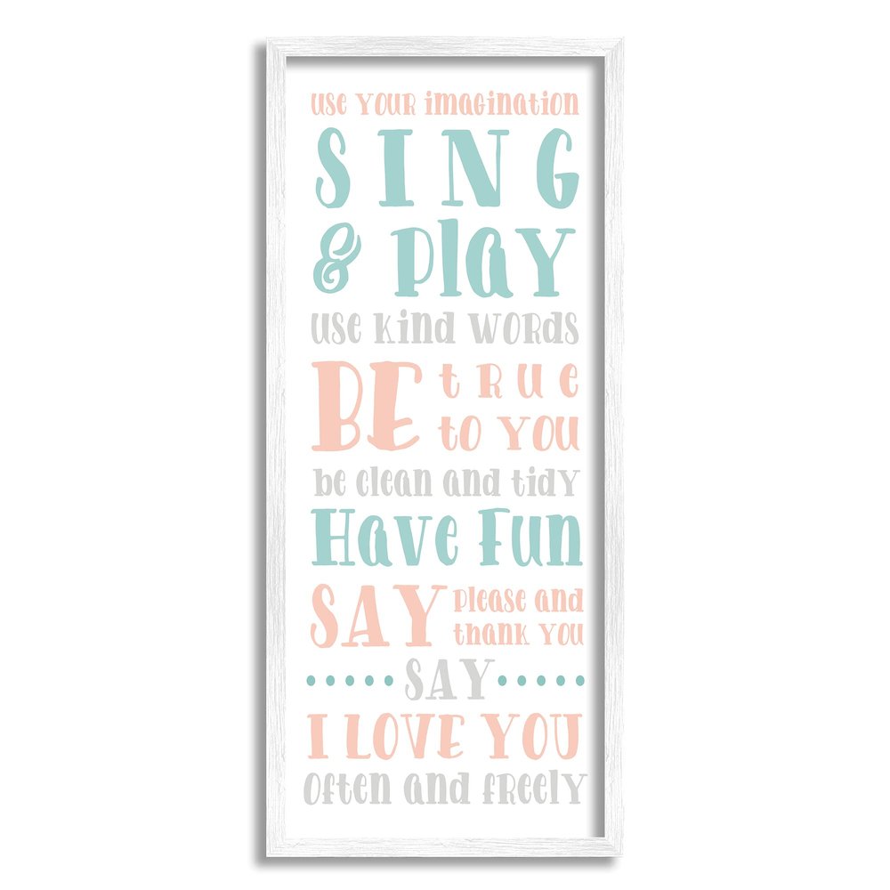 Stupell Industries Use Your Imagination Motivational List Kids Happiness Activities