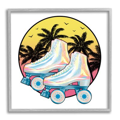 Stupell Industries Retro Tropical Summer Sky Vintage Roller Skating Derby