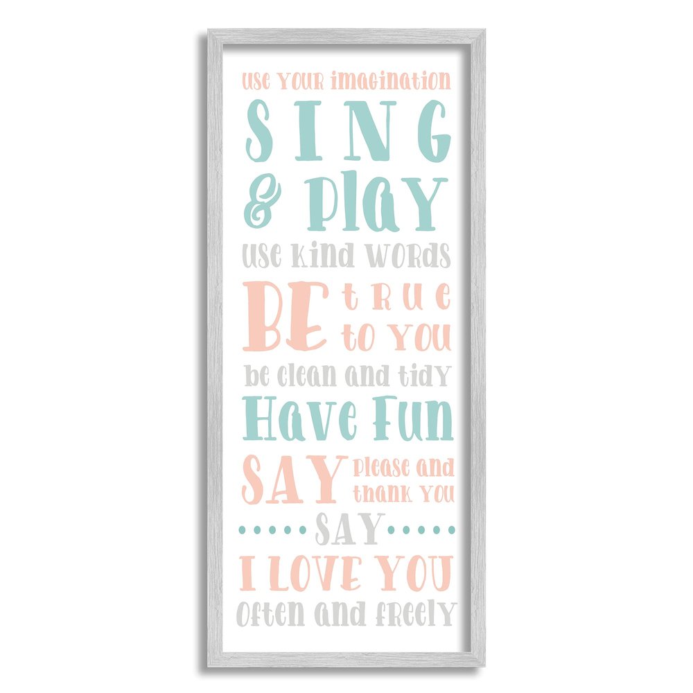 Stupell Industries Use Your Imagination Motivational List Kids Happiness Activities