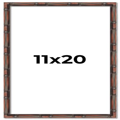 11x20 Frame Brown Bamboo with Dark Coffee/Walnut Finish | Solid Wood Picture Frame Width 0.75 Inches | Interior Depth 0.5 Inches | Complete with UV Acrylic, Foam Board Backing & Hanging Hardware