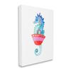 Stupell Industries Blue Seahorse Red Beach Bag Aquatic Animal view 3