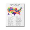 Stupell Industries USA Map State Abbreviations and Capitals Playful Tones view 1