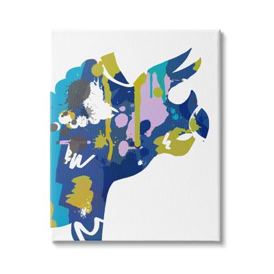 Stupell Industries Triceratops Dinosaur Silhouette Abstract Graffiti Paint Pattern