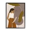 Stupell Industries Female Standing with Elephant Earth Tone Portrait view 1