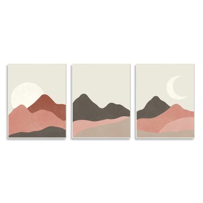 Stupell Industries Sun and Crescent Moon Desert Canyon Mountain Landscape