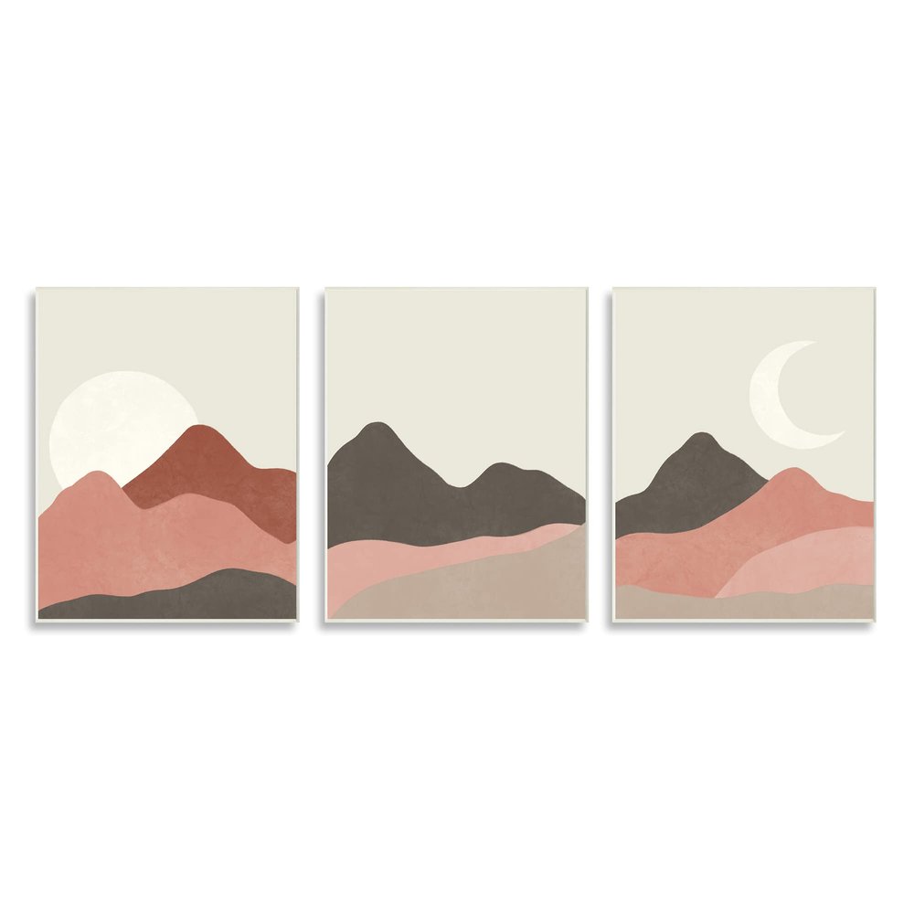 Stupell Industries Sun and Crescent Moon Desert Canyon Mountain Landscape