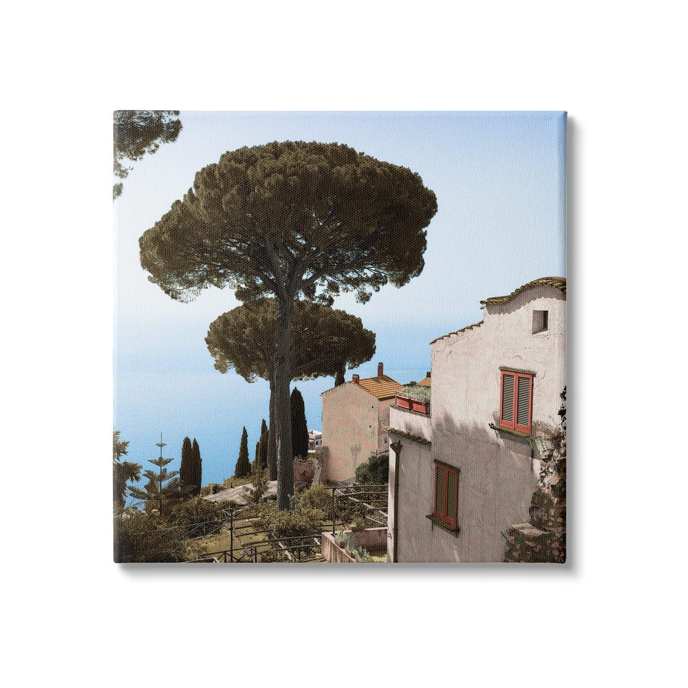 Stupell Industries Traditional Mountainside European Villa Architecture Clear Blue Sky, Designed by Alan Blaustein Canvas Wall Art, 30 x 30