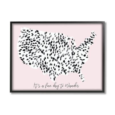 Stupell Industries Fine Day to Wander Sentiment Patterned US Map