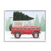 Stupell Industries Red Utility Truck Winter Christmas Tree Snowy Forest view 1