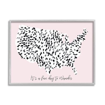 Stupell Industries Fine Day to Wander Sentiment Patterned US Map