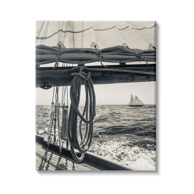 Stupell Industries Ocean Sail Tie Line Vintage Ship Muted Photography