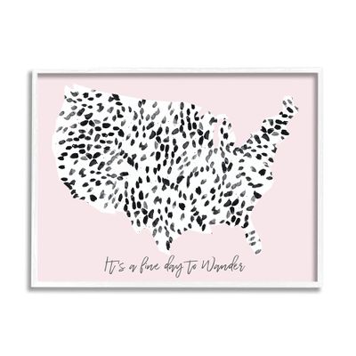 Stupell Industries Fine Day to Wander Sentiment Patterned US Map