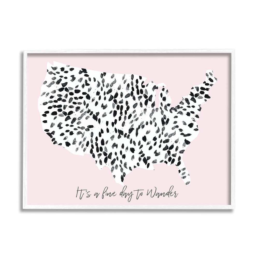 Stupell Industries Fine Day to Wander Sentiment Patterned US Map