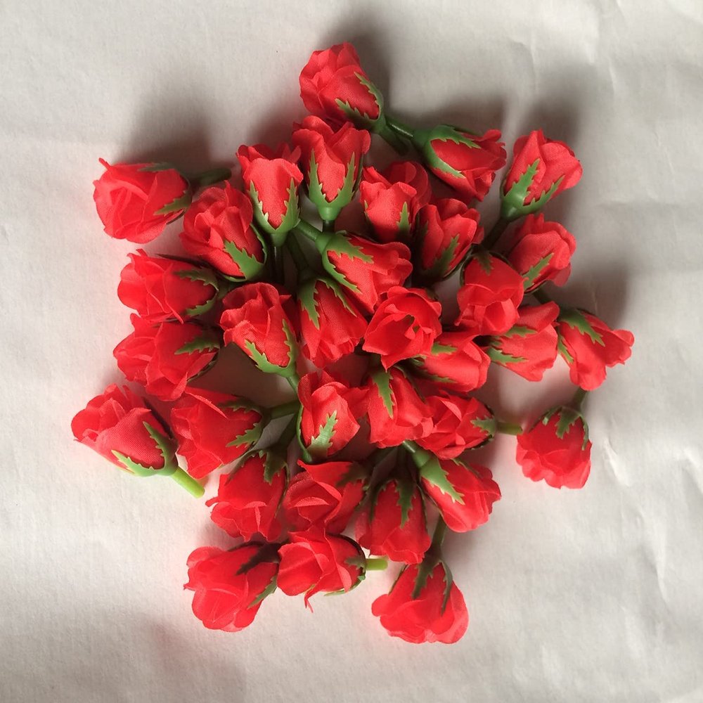 100 PCS Mini Artificial Red Rose Flowers Heads DIY Craft