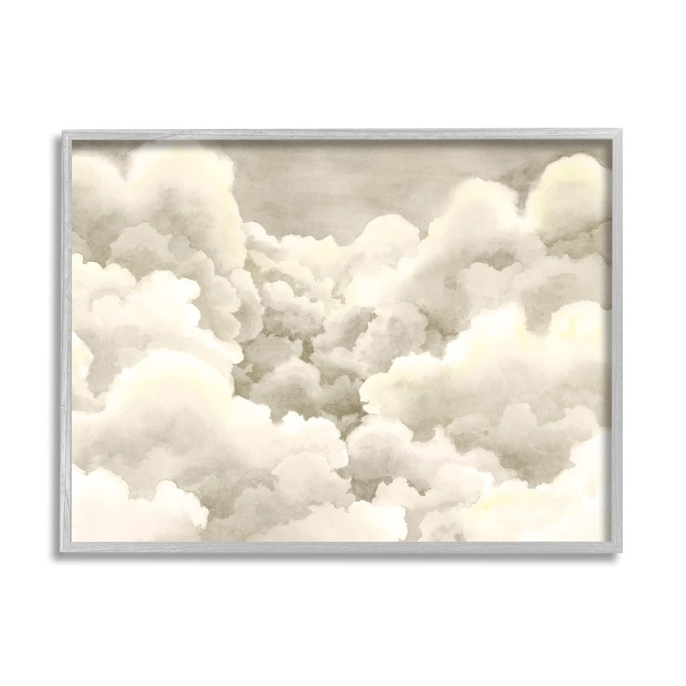 Stupell Industries Soft Pillowy Clouds Muted Neutral Sky Landscape