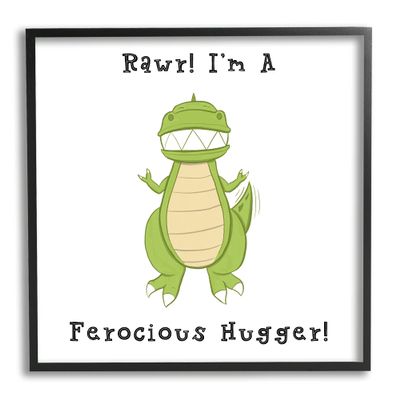 Rawr Ferocious Hugger Happy Green Dinosaur Smiling T-Rex