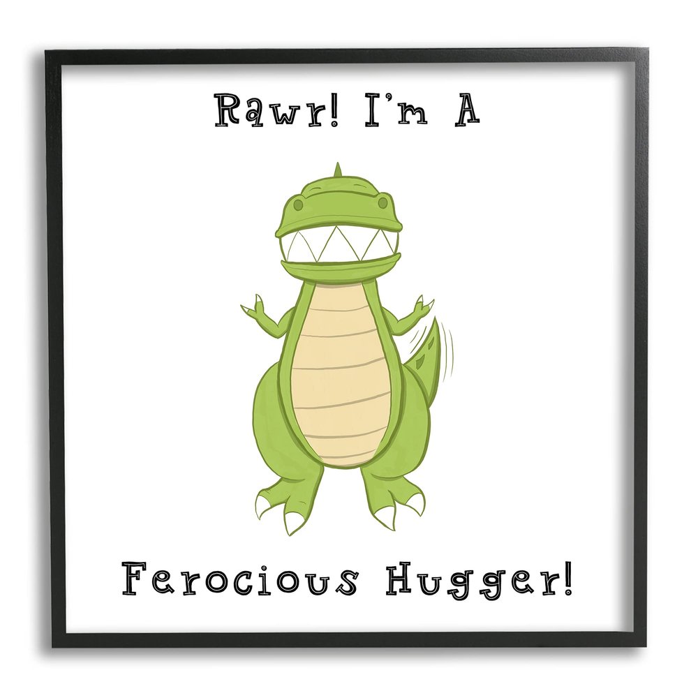 Rawr Ferocious Hugger Happy Green Dinosaur Smiling T-Rex