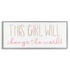 Stupell Industries This Girl Will Change The World Motivational Phrase, Designed by Sd Graphics Studio Gray Framed Wall Art, 30 x 13, Multi view 1