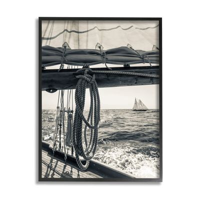 Stupell Industries Ocean Sail Tie Line Vintage Ship Muted Photography