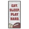 Stupell Industries Eat Sleep Play Hard Sports List Baseball Football, Designed by Andi Metz Black Framed Wall Art, 13 x 30, Red view 1