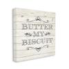 Stupell Industries Butter My Biscuit Sign Charming Beige Country Pattern, Designed by Sd Graphics Studio Canvas Wall Art, 30 x 30, Black view 3