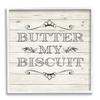 Stupell Industries Butter My Biscuit Sign Charming Beige Country Pattern, Designed by Sd Graphics Studio White Framed Wall Art, 17 x 17, Black view 1