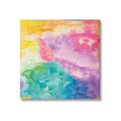 Stupell Industries Fluid Abstract Watercolor Paint Rainbow Ombre Pattern, Designed by Nola James Canvas Wall Art, 24 x 24, Multi