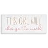 Stupell Industries This Girl Will Change The World Motivational Phrase, Designed by Sd Graphics Studio White Framed Wall Art, 30 x 13, Multi view 1