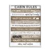 Stupell Industries Cabin Rules Motivational List Rustic Forest Plank Pattern, Designed by Natalie Carpentieri White Framed Wall Art, 16 x 20, Brown view 1