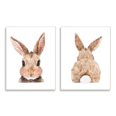 Stupell Industries Cute Bunny with Cotton Tail Back Blushing Rabbit