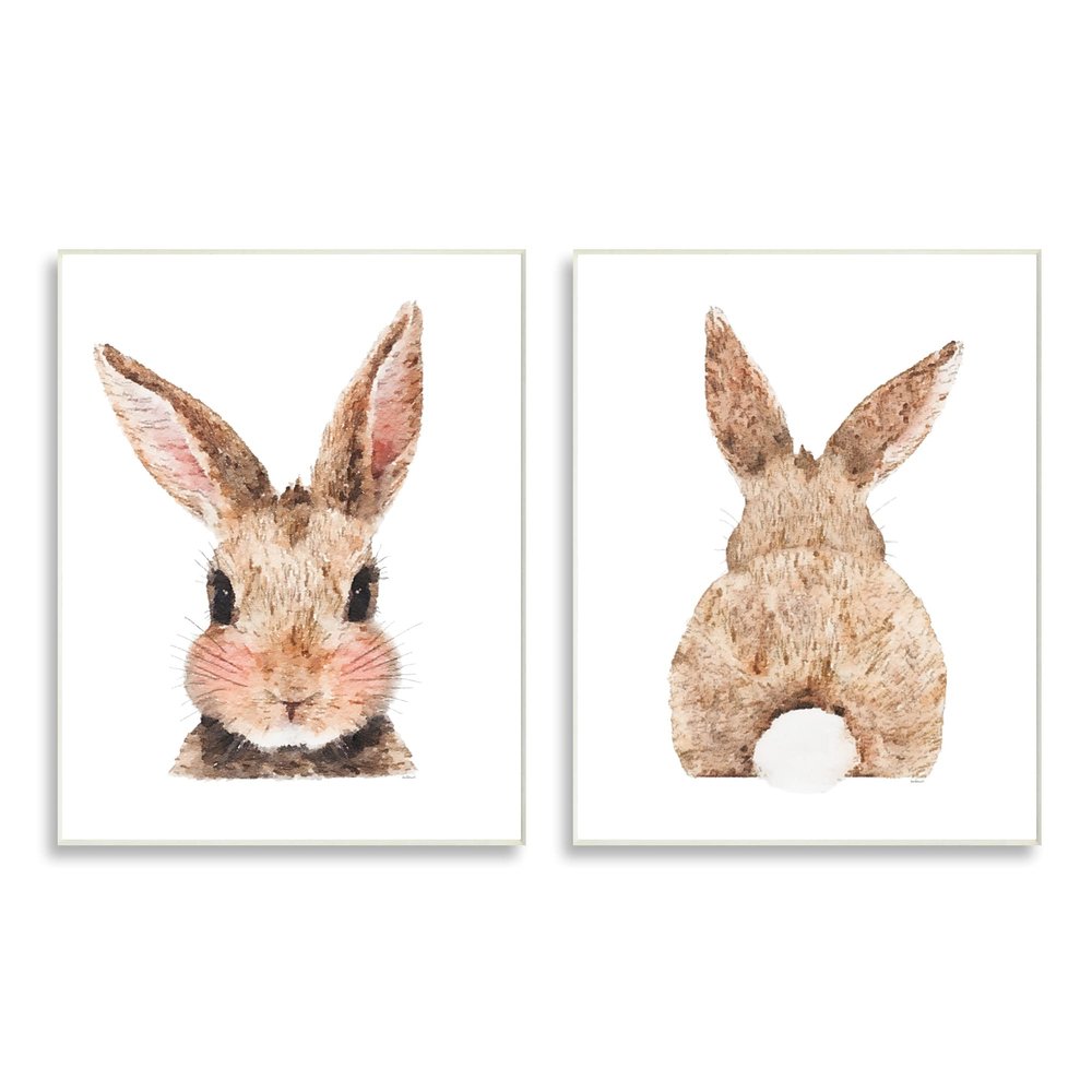Stupell Industries Cute Bunny with Cotton Tail Back Blushing Rabbit