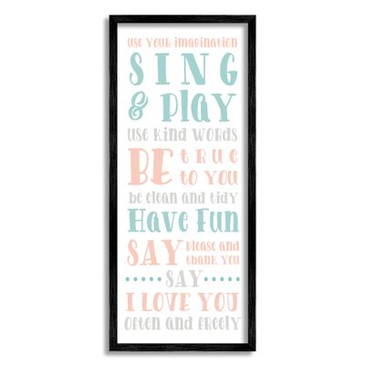 Stupell Industries Use Your Imagination Motivational List Kids Happiness Activities
