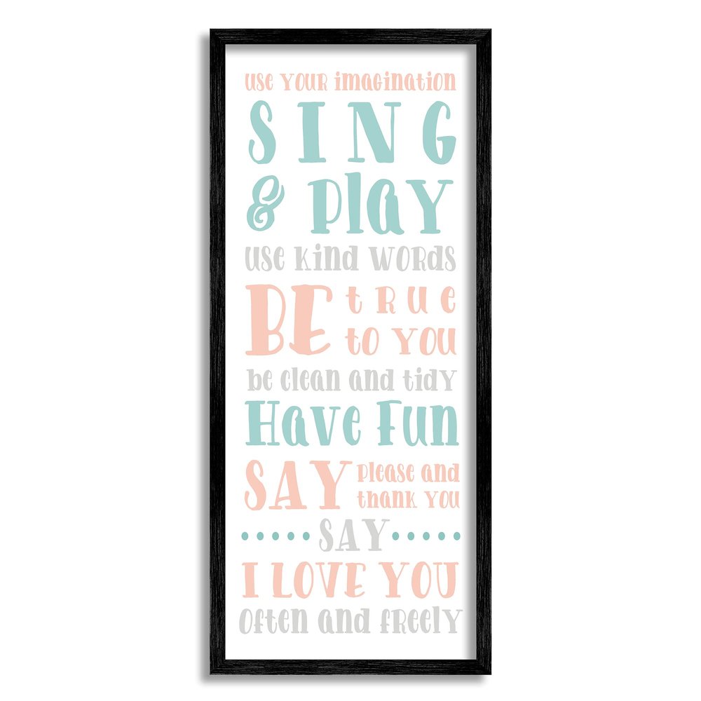 Stupell Industries Use Your Imagination Motivational List Kids Happiness Activities