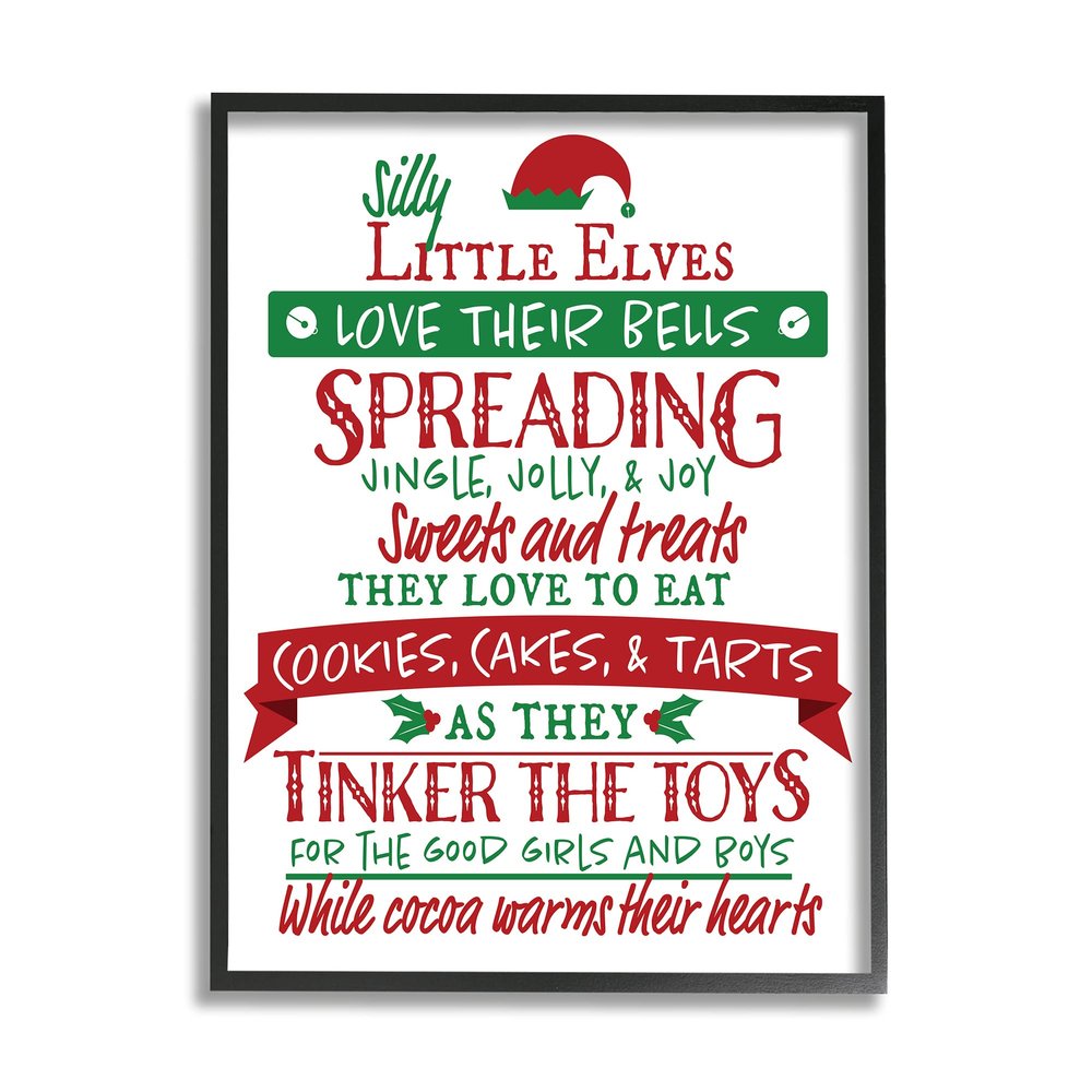 Stupell Industries Silly Little Elves List Festive Christmas Phrases