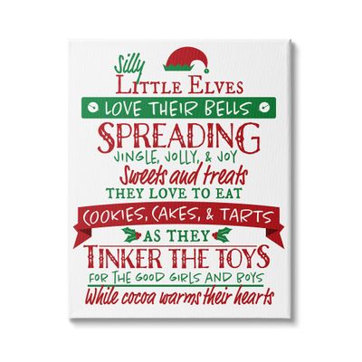 Stupell Industries Silly Little Elves List Festive Christmas Phrases