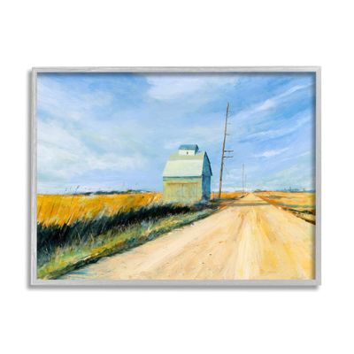 Stupell Industries Wheat Field Building by Old Country Road Landscape