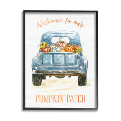 Stupell Industries Welcome to Our Pumpkin Patch Blue Farm Truck