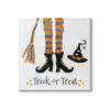 Stupell Industries Trick Or Treat Phrase Whimsical Striped Witch Socks view 1