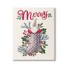 Stupell Industries Merry Sentiment Christmas Gnome in Plaid Holly Stocking view 1
