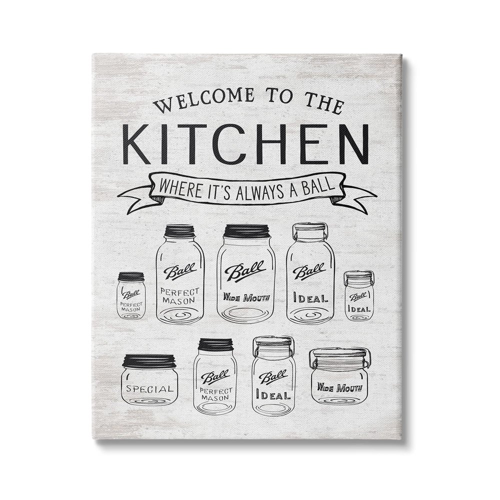 Stupell Industries Kitchen Where It's A Ball Pun Country Jars