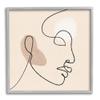 Stupell Industries Minimal Face Line Drawing Abstract Brown Tan Shapes view 1