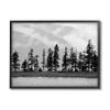 Stupell Industries Empty Pine Tree Forest Coast Line Misty Mountains, Designed by Savanah Plank Black Framed Wall Art, 20 x 16 view 1