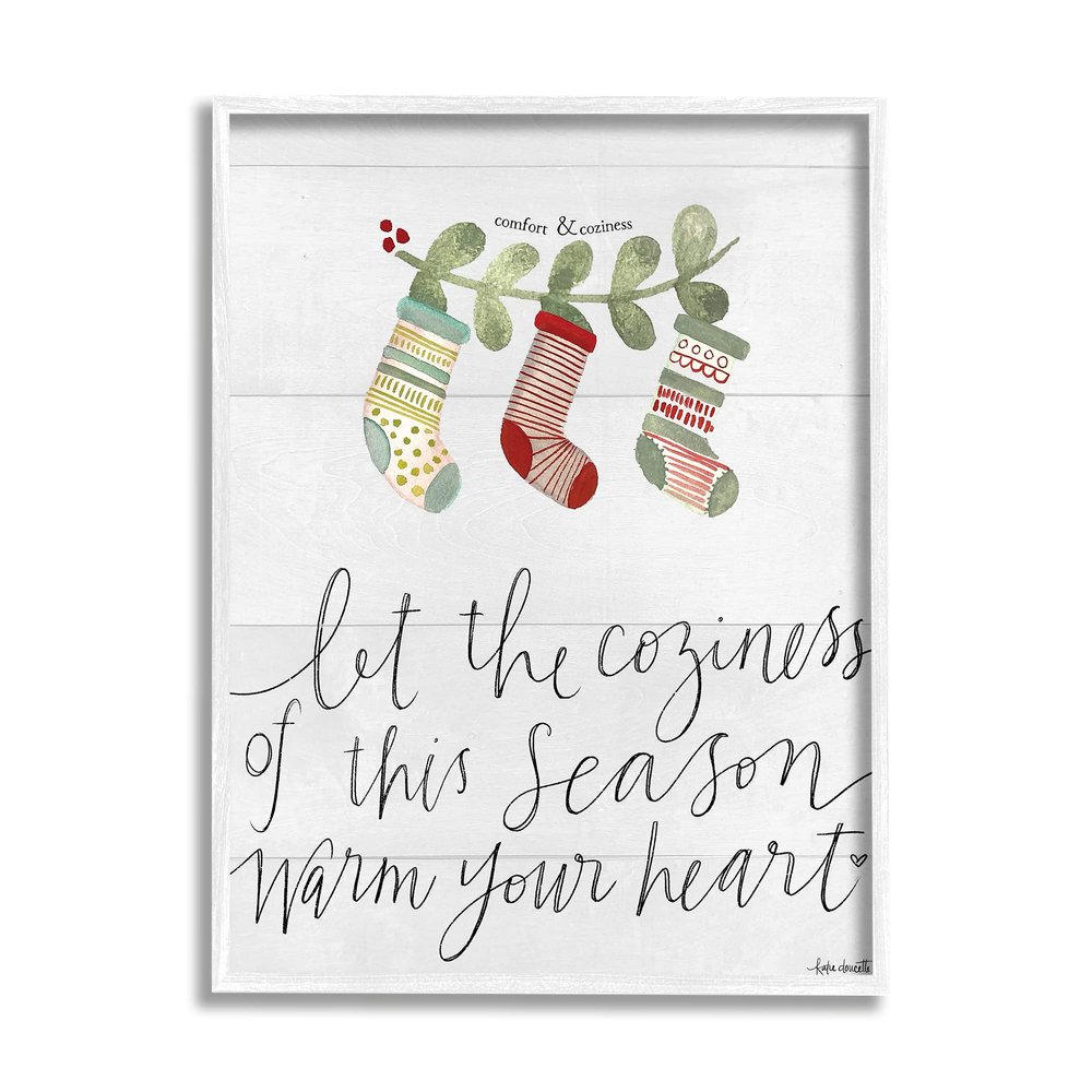 Stupell Industries Coziness of This Season Phrase Festive Holiday Stockings