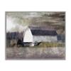Stupell Industries Stormy Sky Country Farm Murky Field Landscape, Designed by Bluebird Barn Gray Framed Wall Art, 20 x 16, Brown view 1