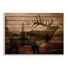 Stupell Industries Forest Elk Silhouette Rustic Plank Pattern Tree Landscape view 1