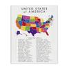 Stupell Industries 'USA Map State Abbreviations and Capitals Playful Tones', Canvas Art, 16 x 20 Inches, Easy to Hang and Sturdy, Made in USA, by Anna Quach view 1